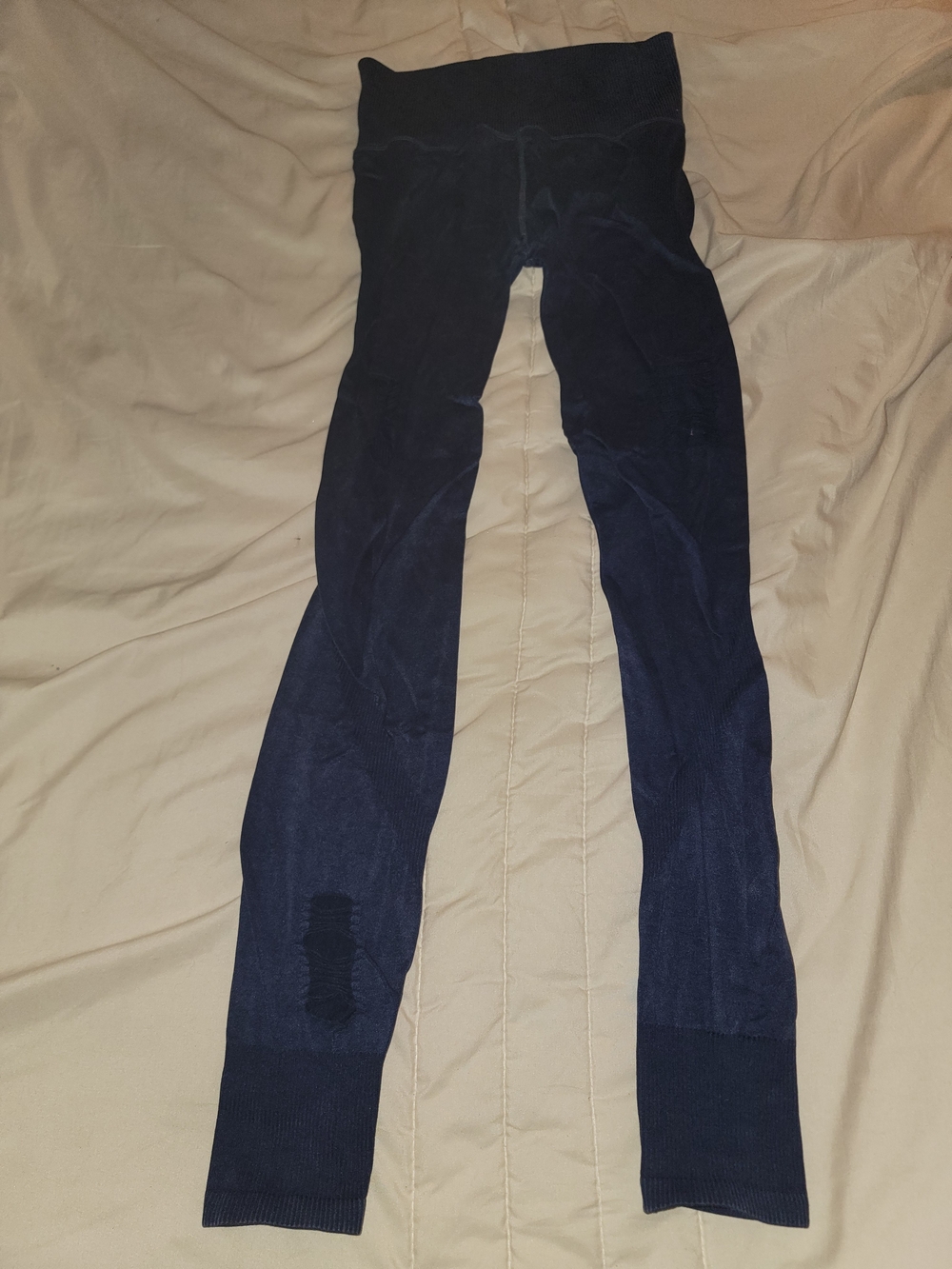 Splendid Navy Blue Distressed High-Rise Jeggings